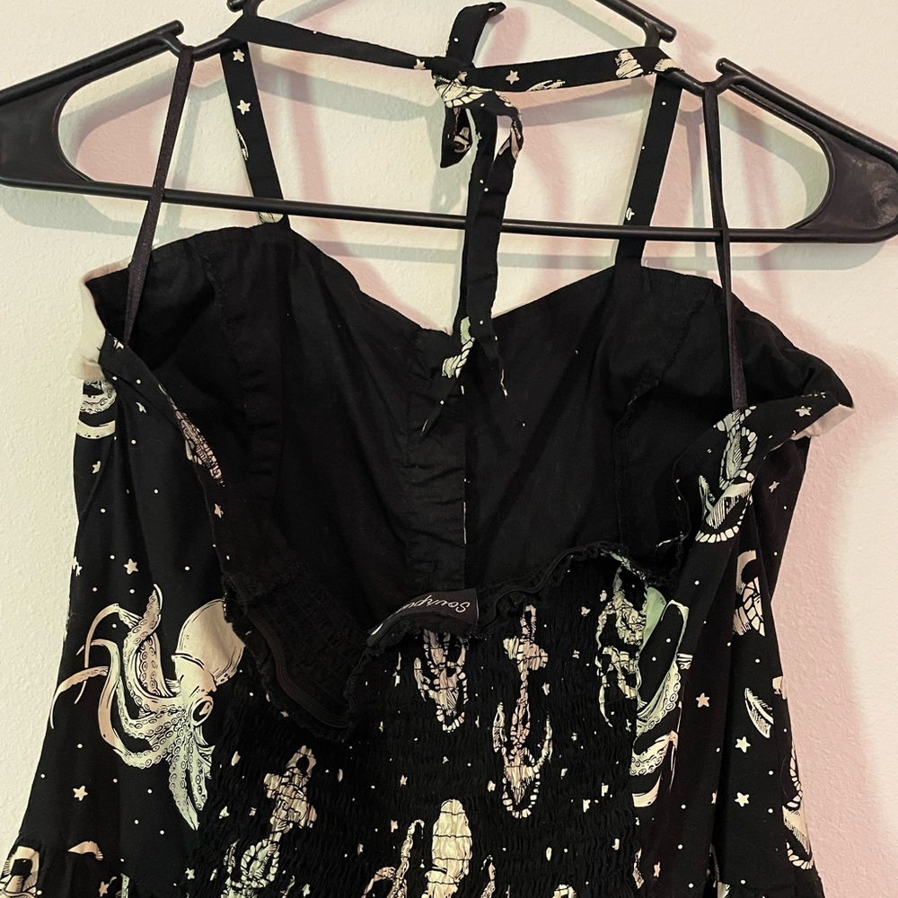 Sourpuss Black and Cream Halter Sundress - Picture 4 of 5